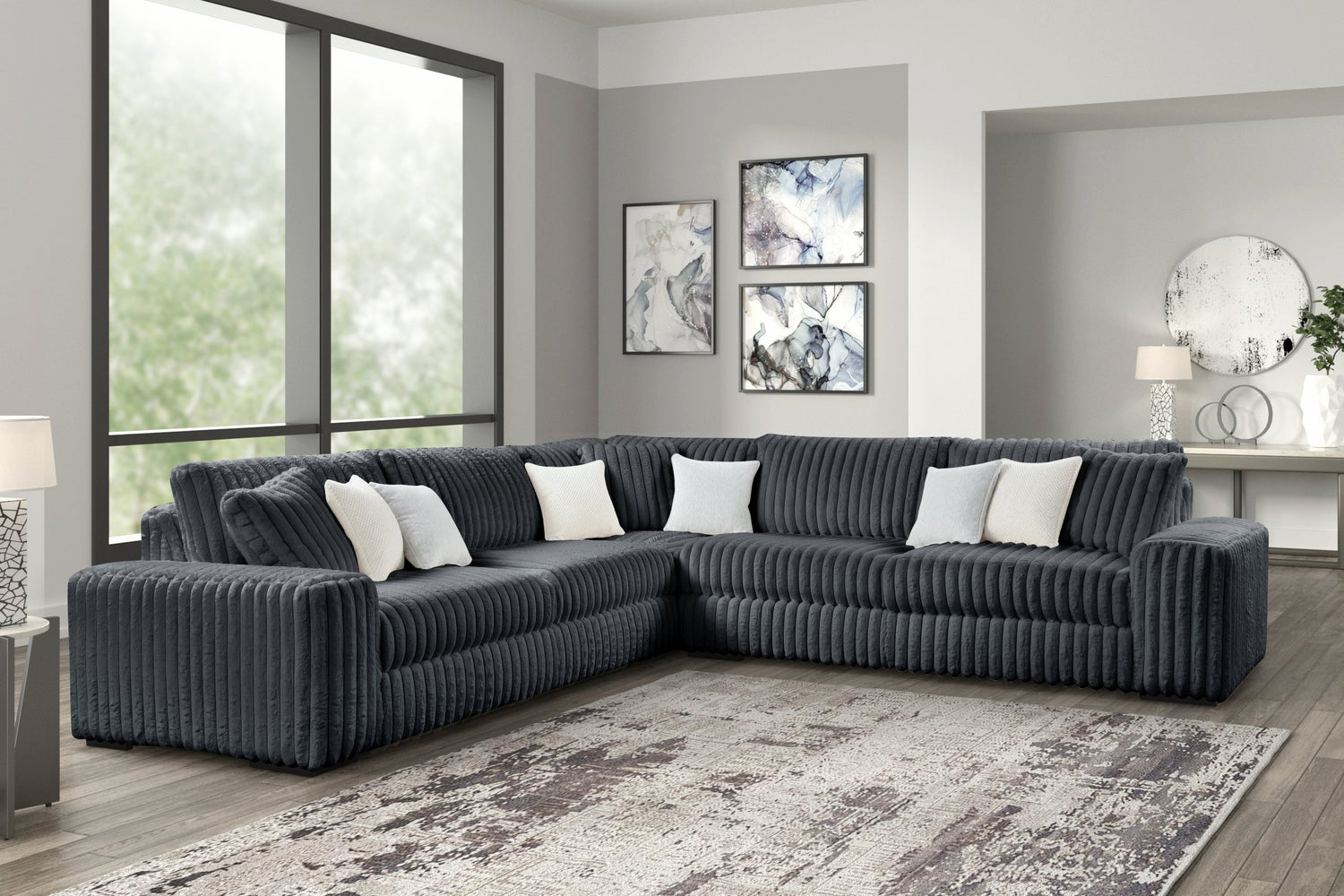 MARSHMALLOW Charcoal OVERSIZED Sectional - MARSHMALLOW CHARCOAL