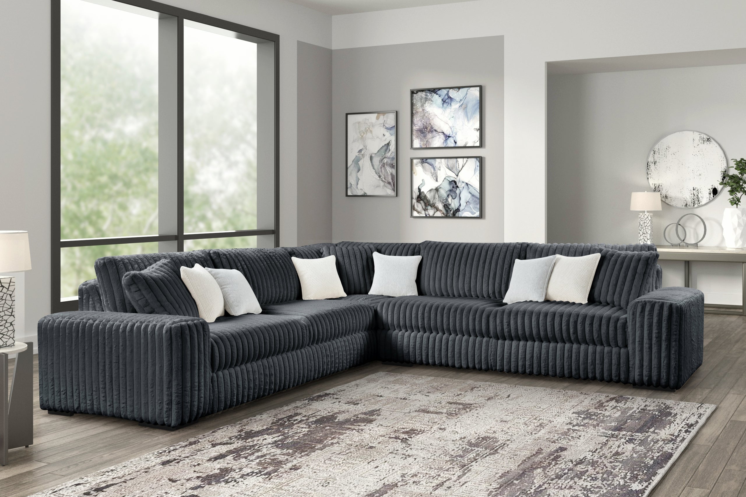 MARSHMALLOW Charcoal OVERSIZED Sectional - MARSHMALLOW CHARCOAL