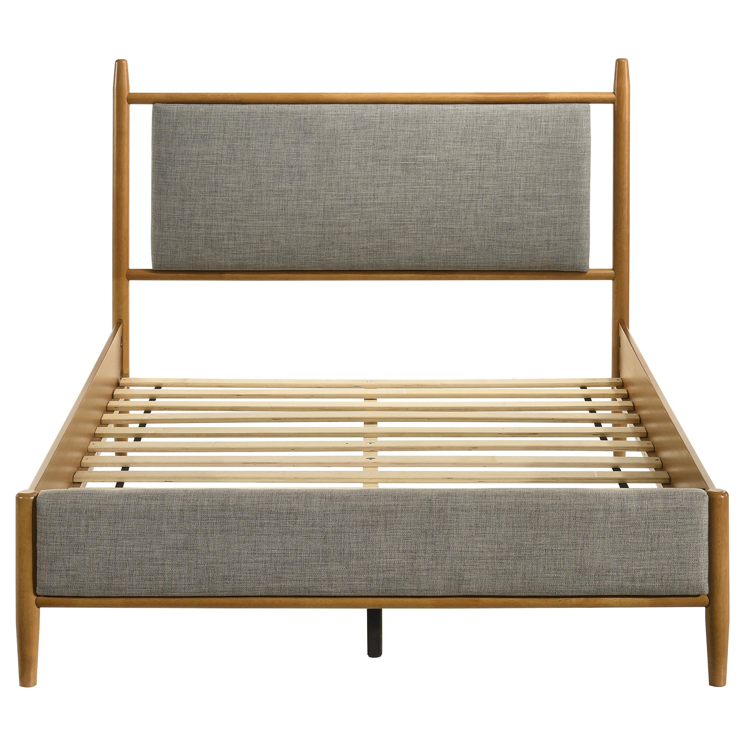 Mason 46-inch Full Panel Platform Bed Grey and Light Brown - 315914F