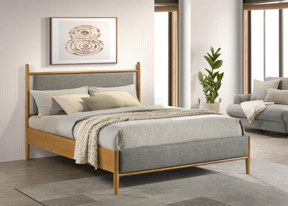 Mason 46-inch Queen Panel Platform Bed Grey and Light Brown - 315914Q