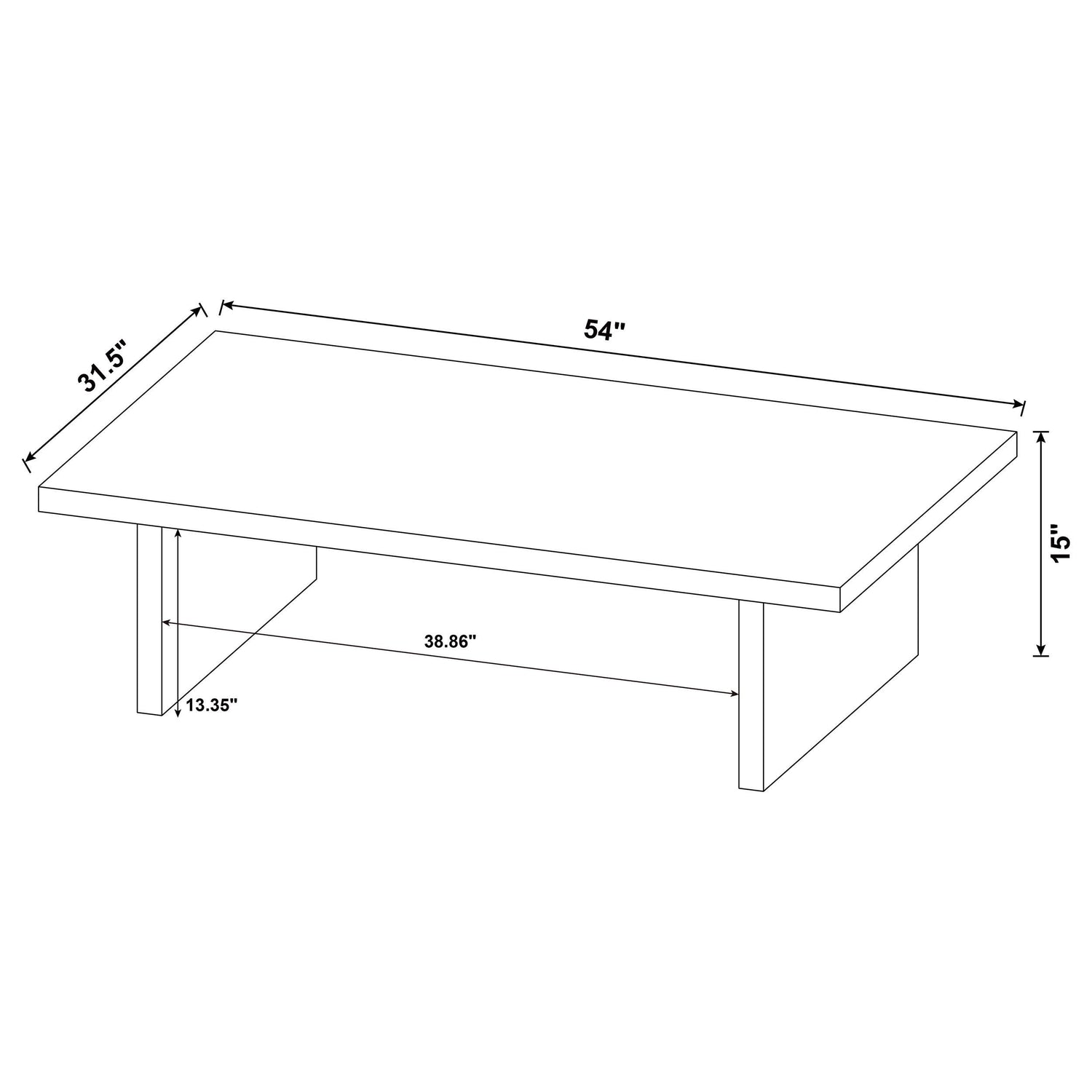 Max 2-piece Rectangular Coffee and End Table Set Black - 706278-S2