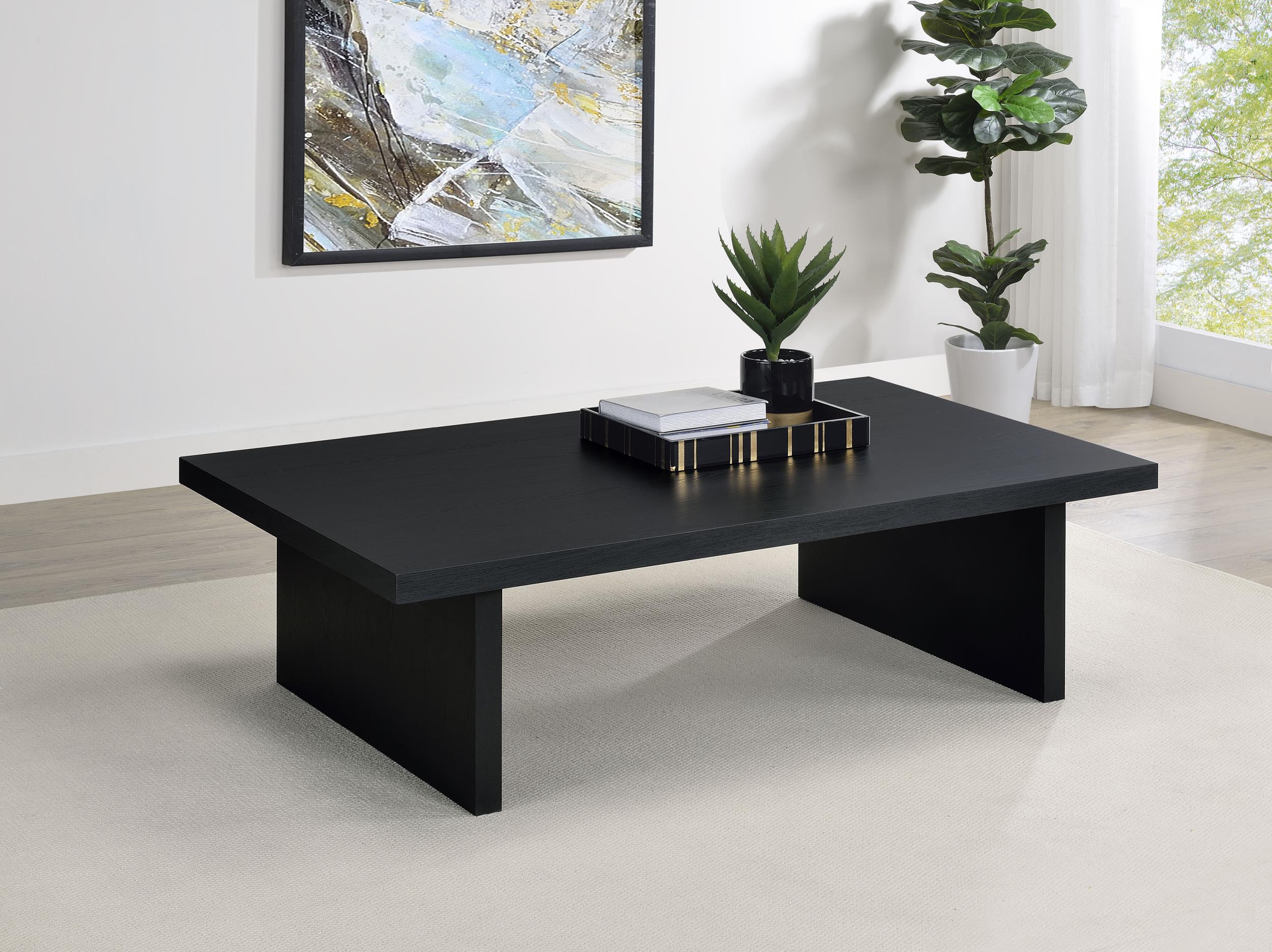 Max Rectangular Engineered Laminate Coffee Table Black - 706278