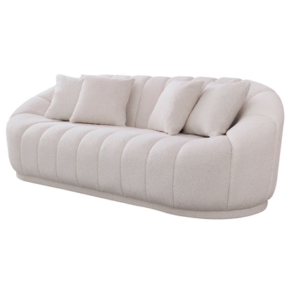 Maximilian Modern Japandi Style Tight Back Boucle Couches - SOF03001702