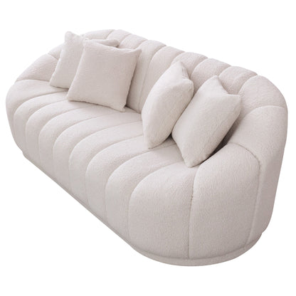 Maximilian Modern Japandi Style Tight Back Boucle Couches - SOF03001702