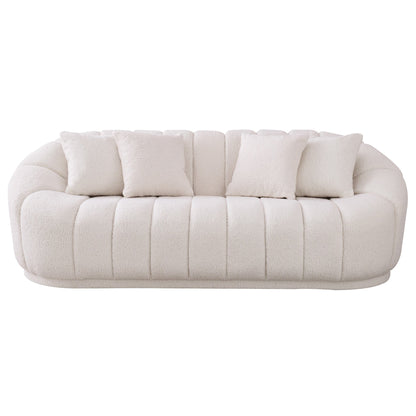 Maximilian Modern Japandi Style Tight Back Boucle Couches - SOF03001702