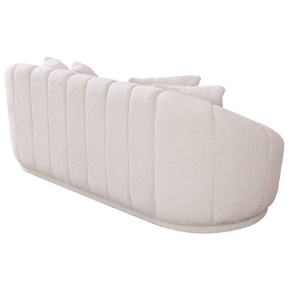 Maximilian Modern Japandi Style Tight Back Boucle Couches - SOF03001702