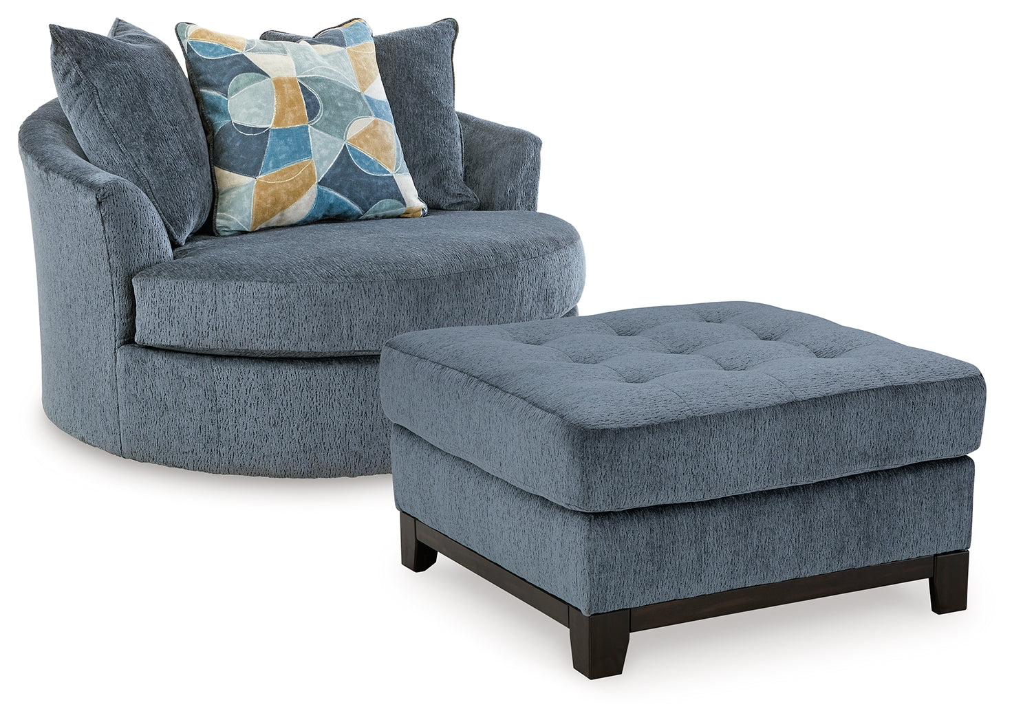 Maxon Place Navy Oversized Chair and Ottoman - 33003U1