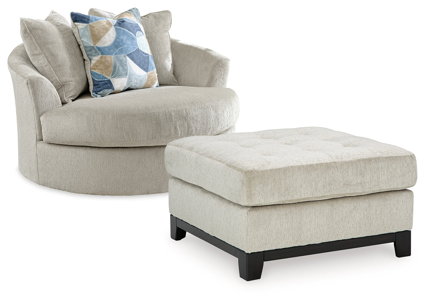 Maxon Place Stone Oversized Chair and Ottoman - 33004U1