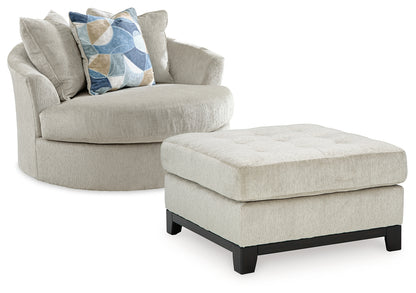Maxon Place Stone Oversized Chair and Ottoman - 33004U1