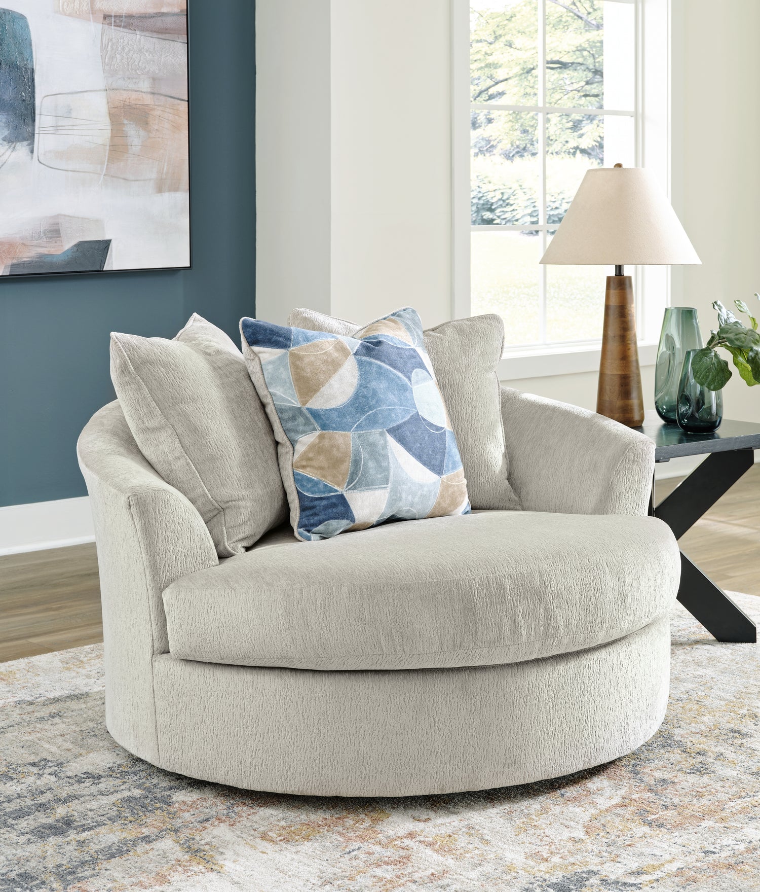 Maxon Place Stone Oversized Chair and Ottoman - 33004U1