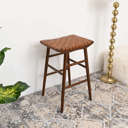 Maya 30" Genuine Leather Stool In Tan - STL01200601