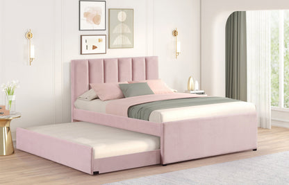 MAYA - Pink Twin, Full Platform Bed w/ Trundle *FULL - MAYA PINK FULL
