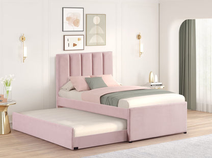 MAYA - Pink Twin, Full Platform Bed w/ Trundle *FULL - MAYA PINK FULL