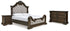 Maylee California King Upholstered Bed with Dresser and Nightstand in Dark Brown - PKG019200