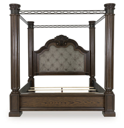 Maylee Dark Brown California King Canopy Bed - B947B11