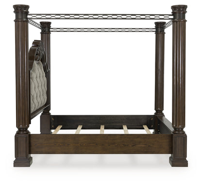 Maylee Dark Brown California King Canopy Bed - B947B11
