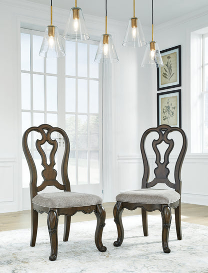 Maylee Dark Brown Dining Table and 4 Chairs - D947D10