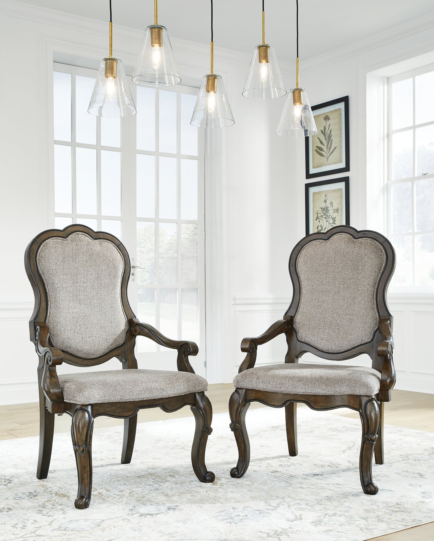 Maylee Dark Brown Dining Table and 4 Chairs - D947D10
