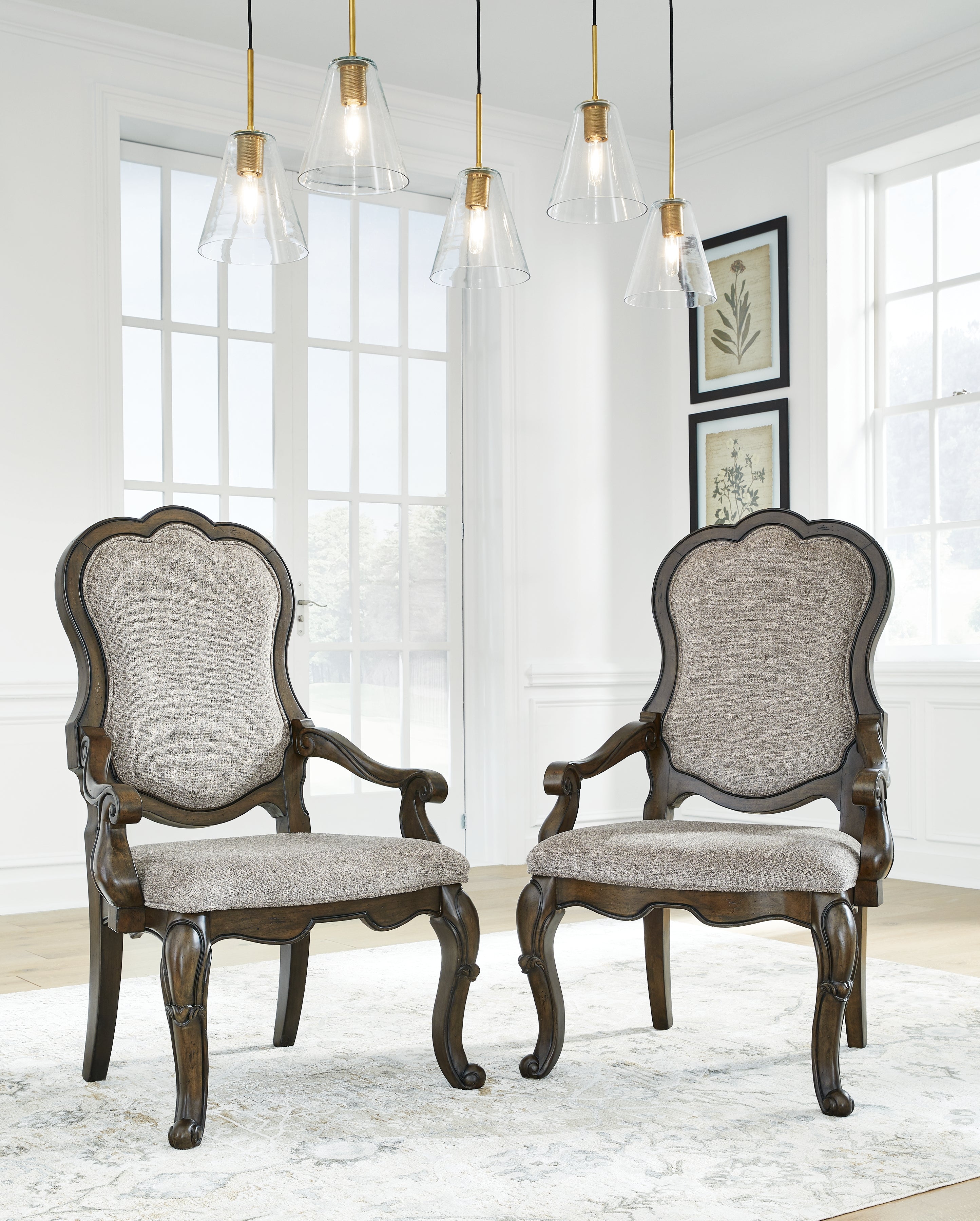 Maylee Dark Brown Dining Table and 4 Chairs - D947D10