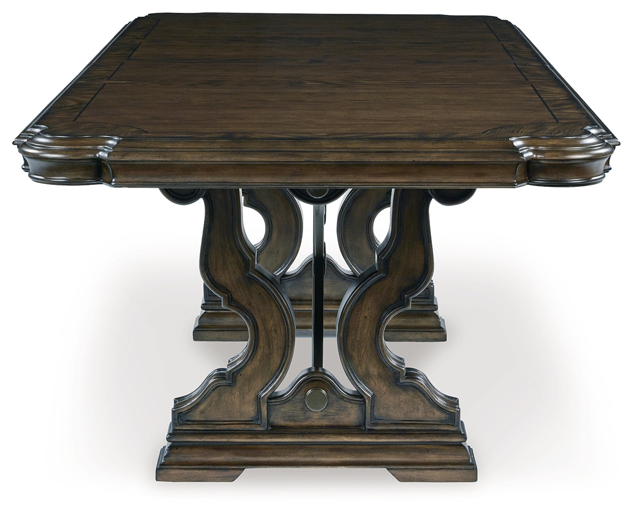 Maylee Dining Table and 6 Chairs with China Cabinet in Dark Brown from Ashley - Luna Furniture