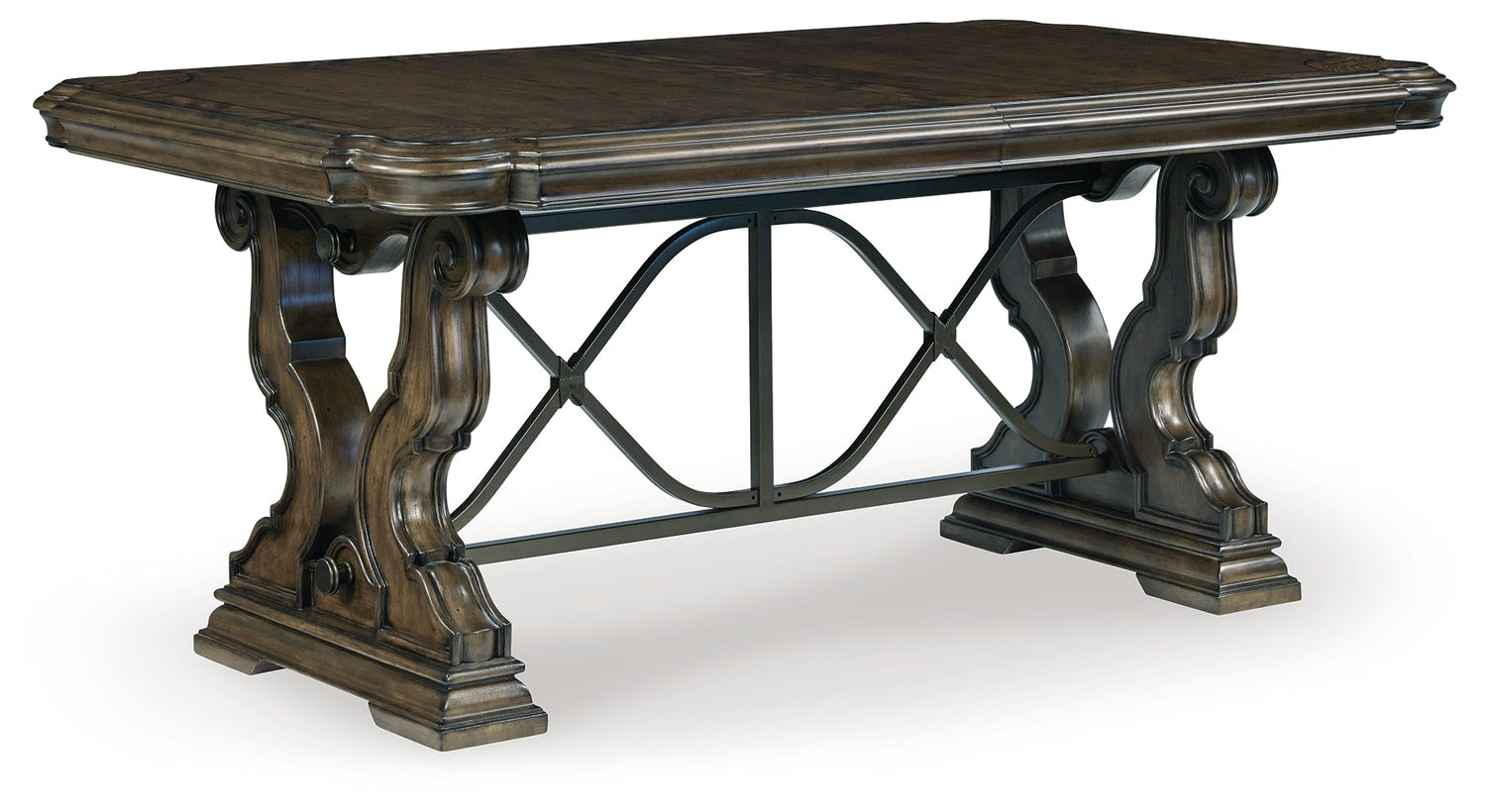 Maylee Dining Table and 6 Chairs with China Cabinet in Dark Brown from Ashley - Luna Furniture