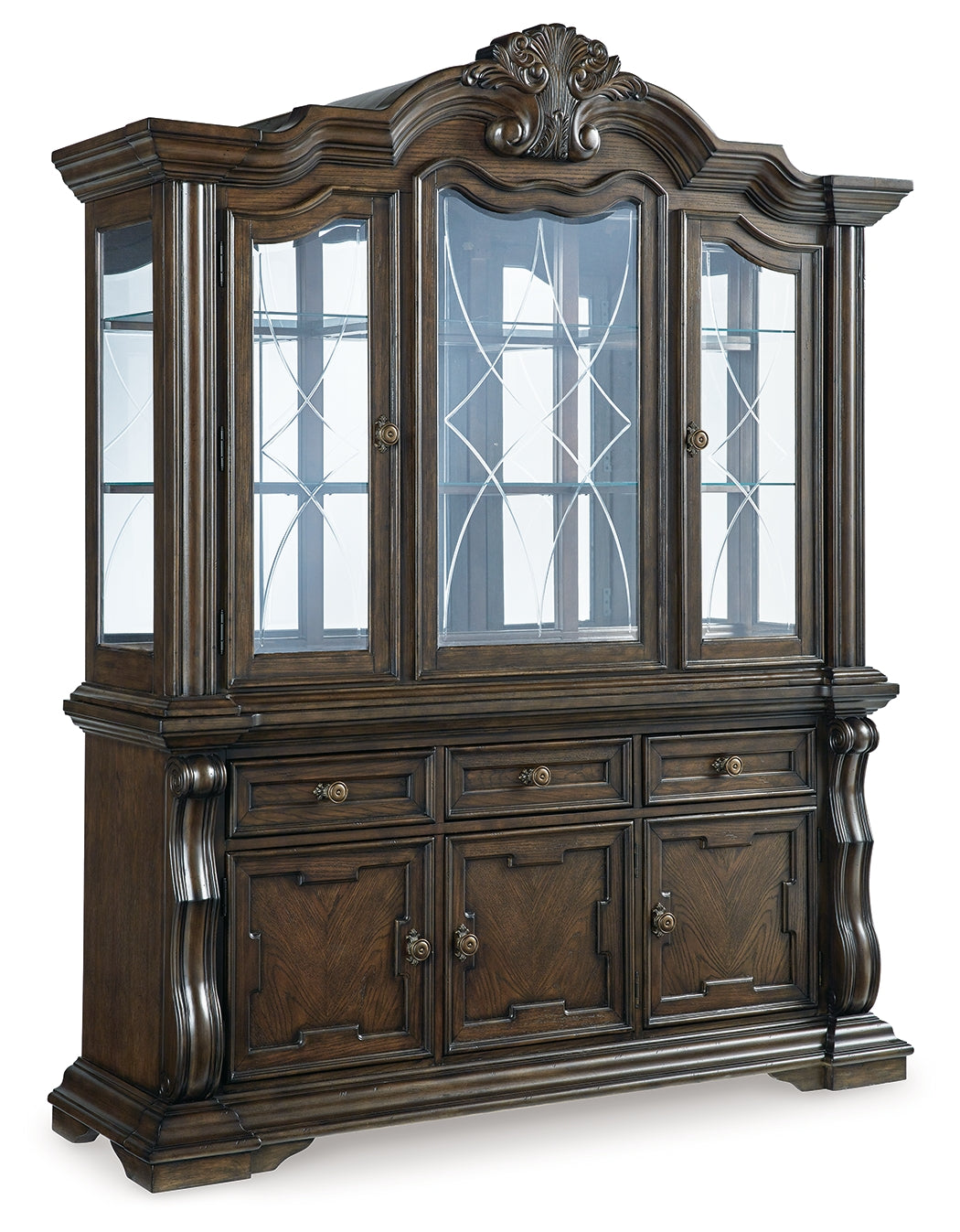 Maylee Dining Table with 6 Chairs and Buffet and Hutch - D947D13