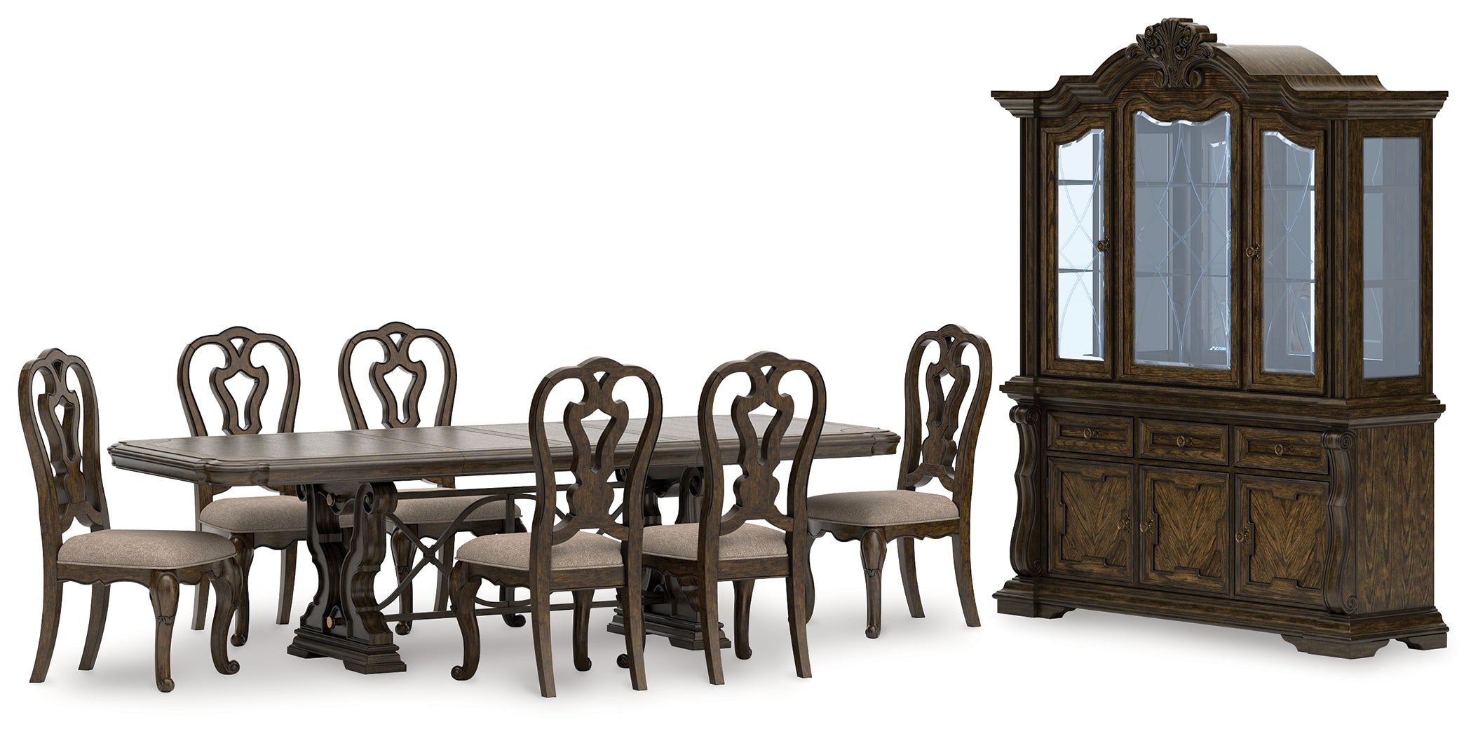 Maylee Dining Table with 6 Chairs and Buffet and Hutch - D947D13
