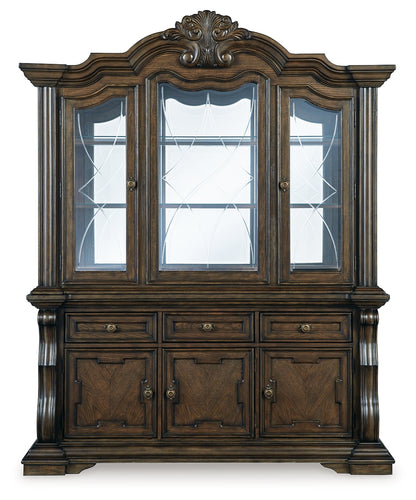 Maylee Dining Table with 6 Chairs and Buffet and Hutch - D947D13