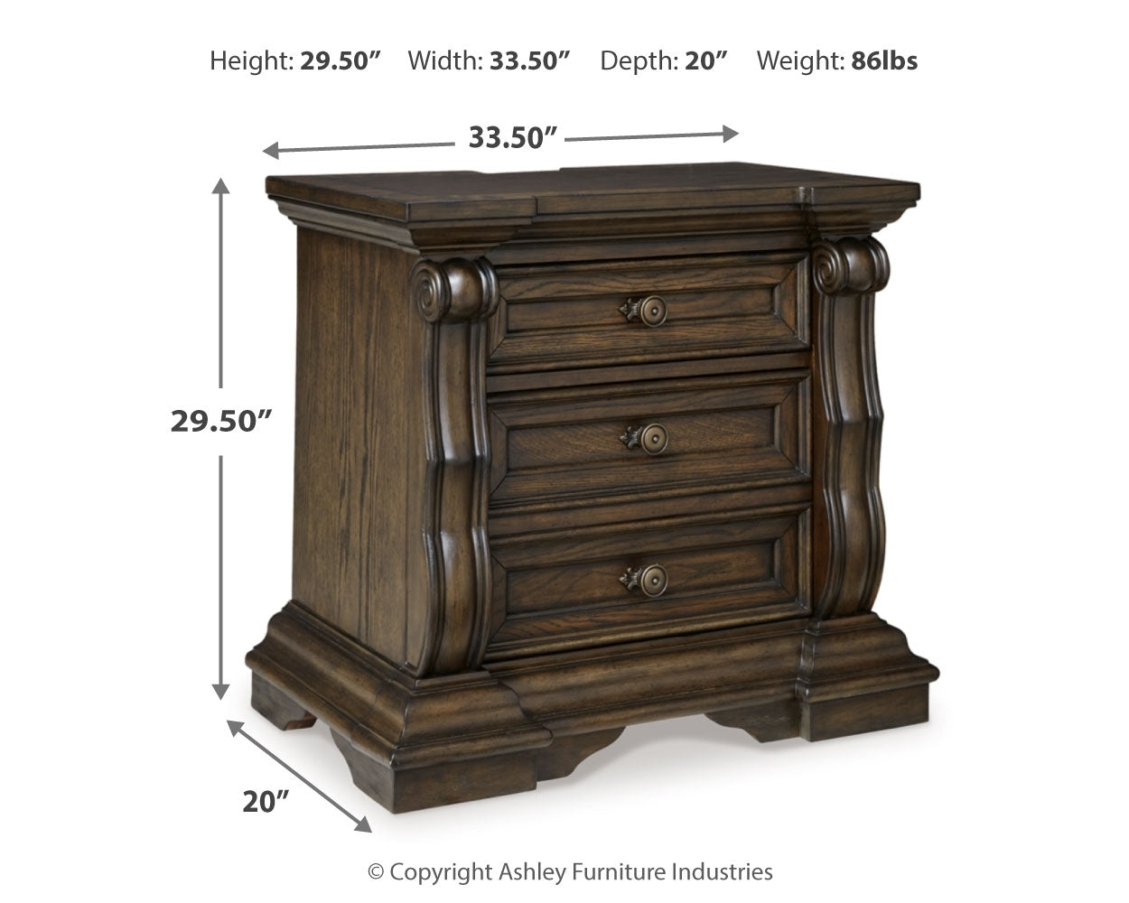 Maylee King Canopy Bed with Dresser and Nightstand in Dark Brown from Ashley - Luna Furniture