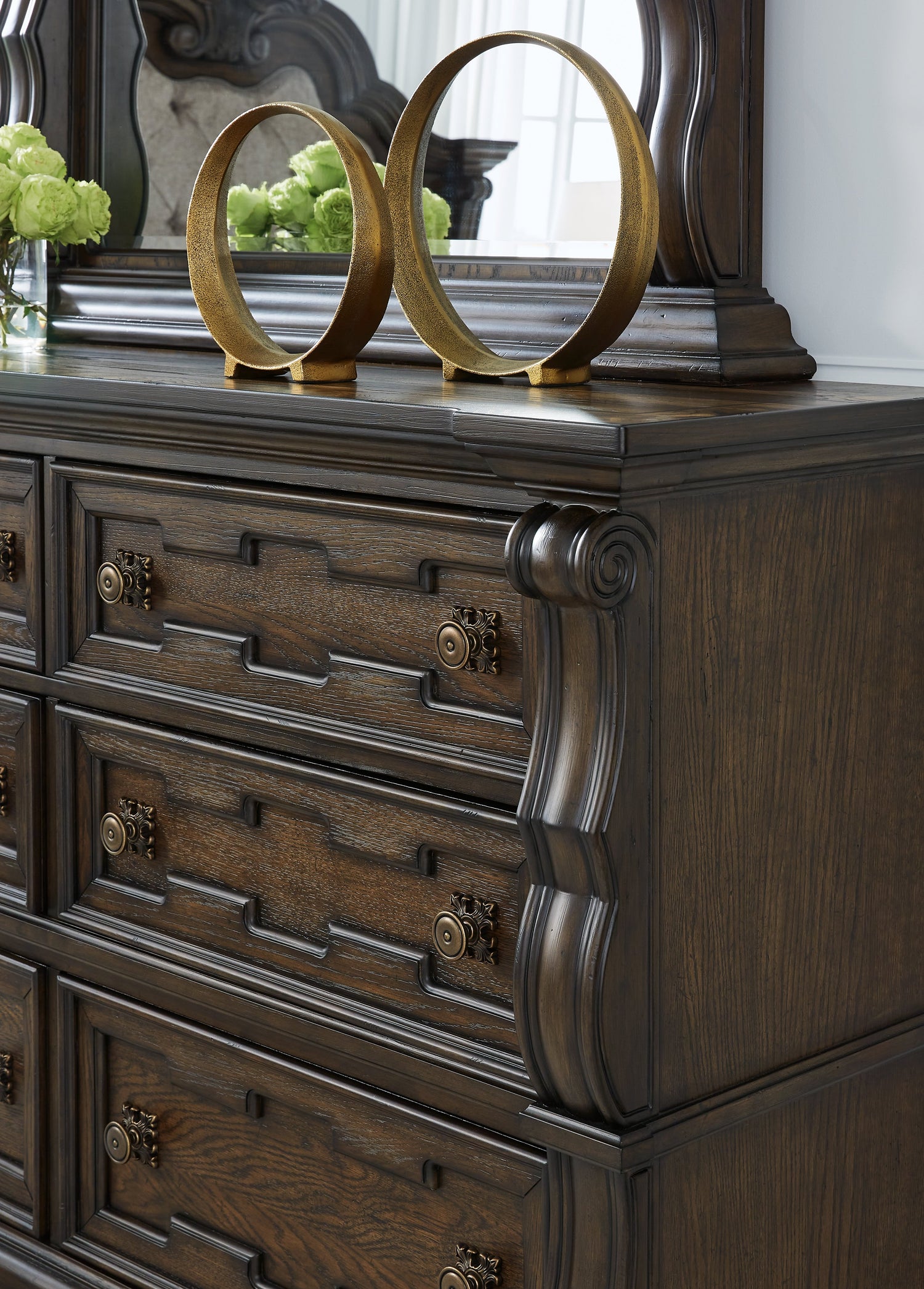 Maylee King Canopy Bed with Dresser in Dark Brown from Ashley - Luna Furniture