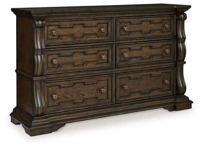 Maylee King Canopy Bed with Dresser in Dark Brown from Ashley - Luna Furniture