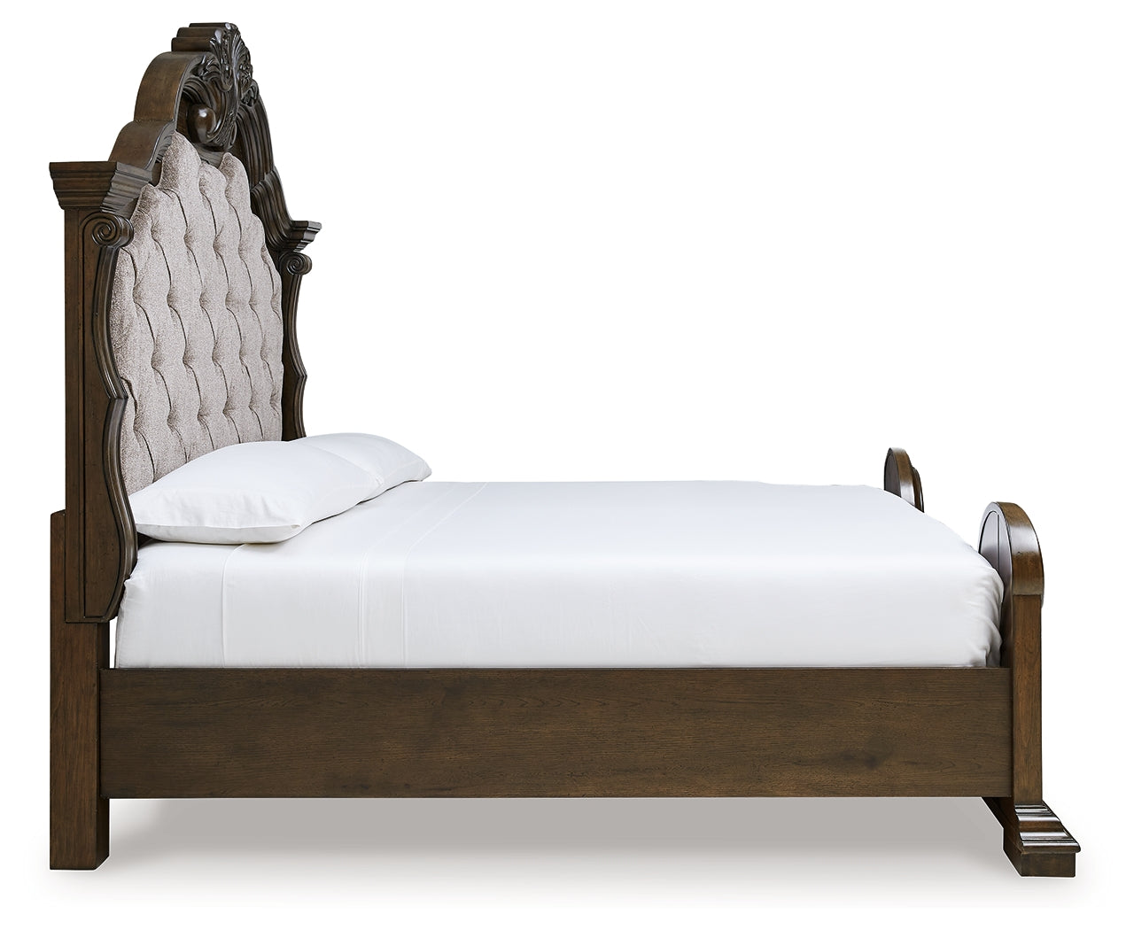 Maylee King Upholstered Bed, Dresser, Mirror and 2 Nightstands - B947B15