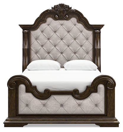 Maylee Queen Upholstered Bed, Dresser, Chest and Nightstand - B947B12