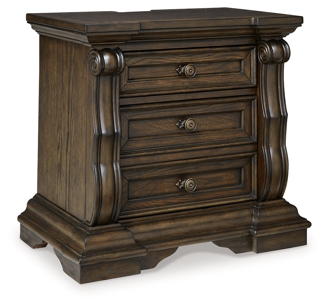 Maylee Queen Upholstered Bed, Dresser, Chest and Nightstand - B947B12