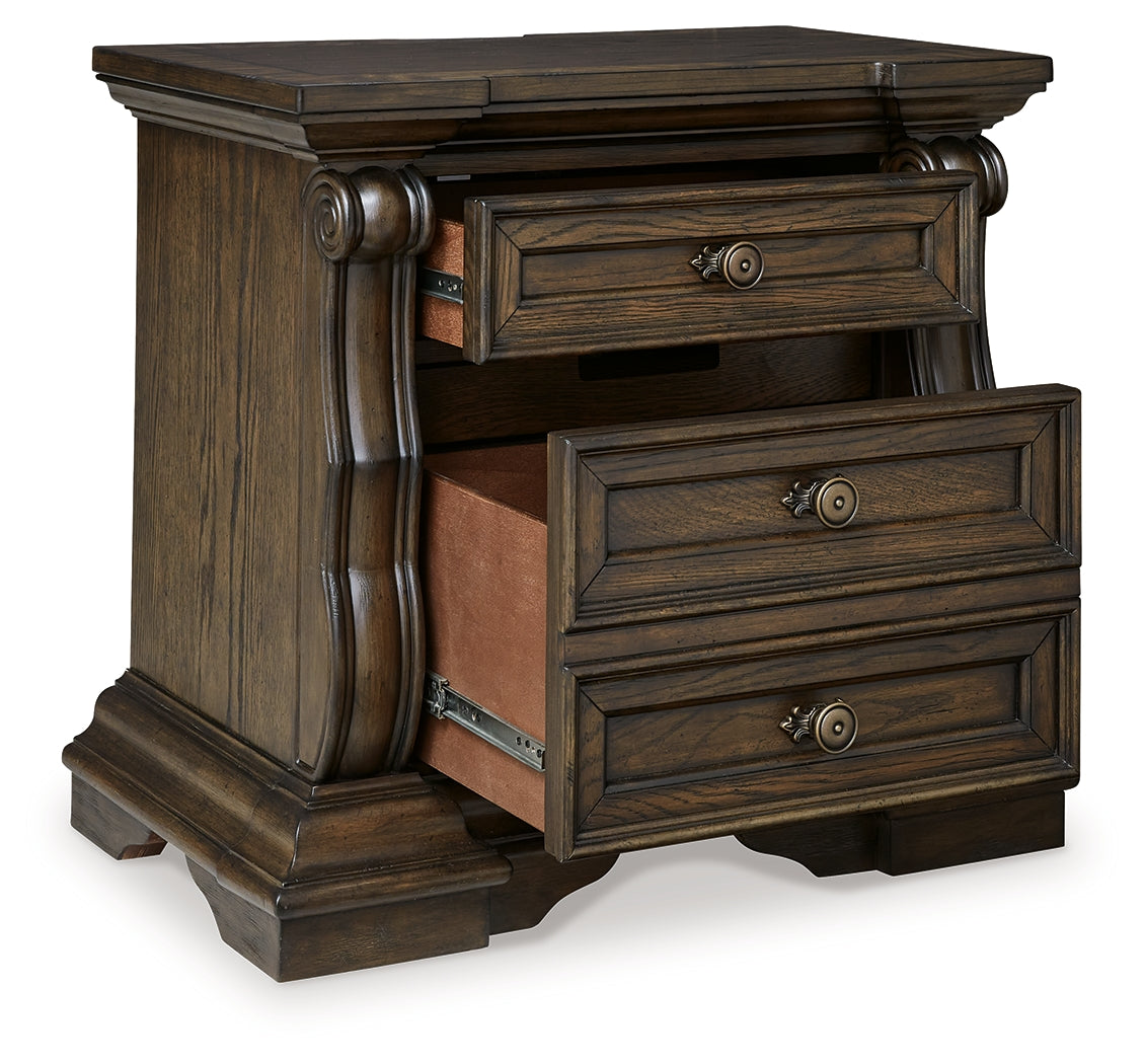 Maylee Queen Upholstered Bed, Dresser, Chest and Nightstand - B947B12