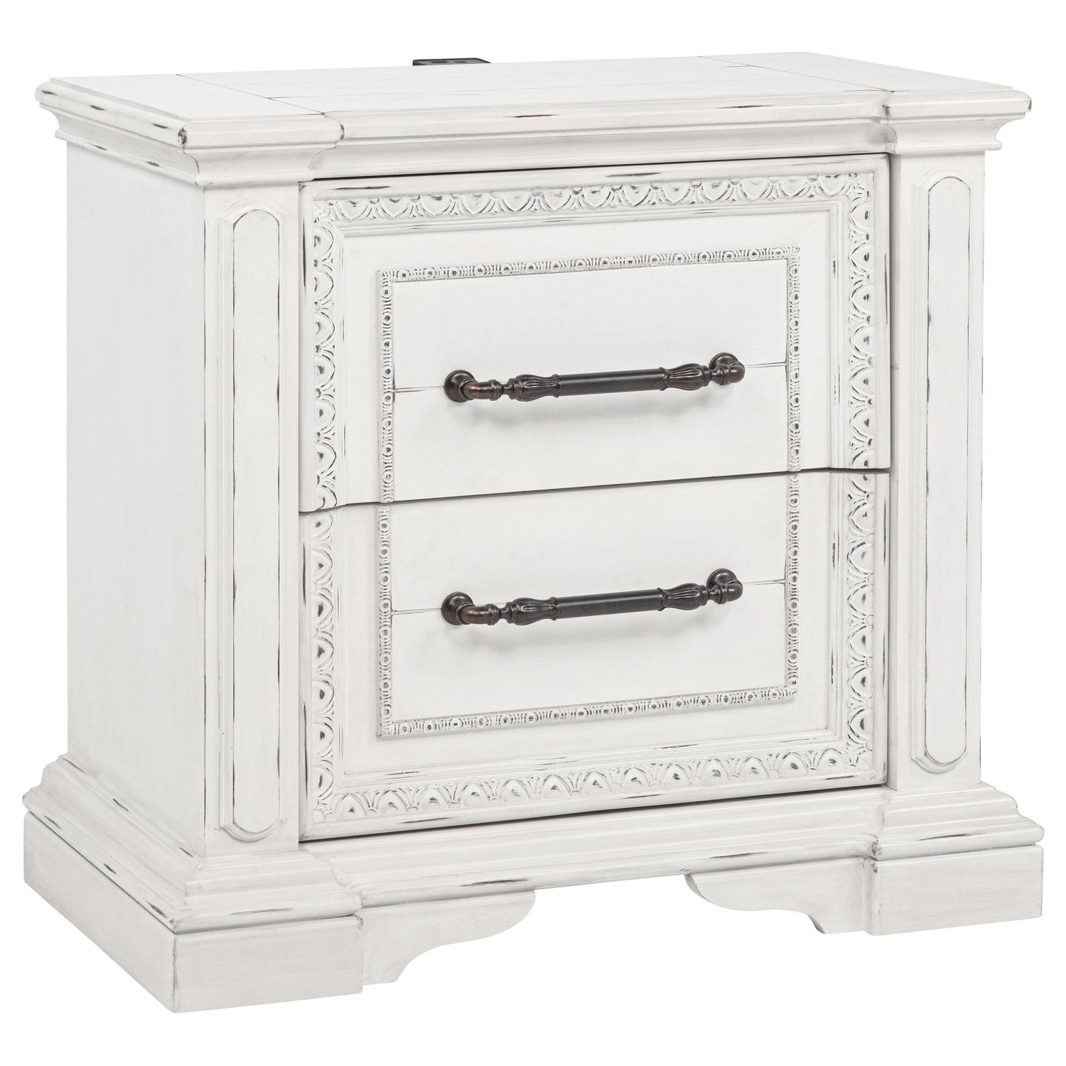 McKinney 2-drawer Nightstand with Dual USB Vintage White - 215872