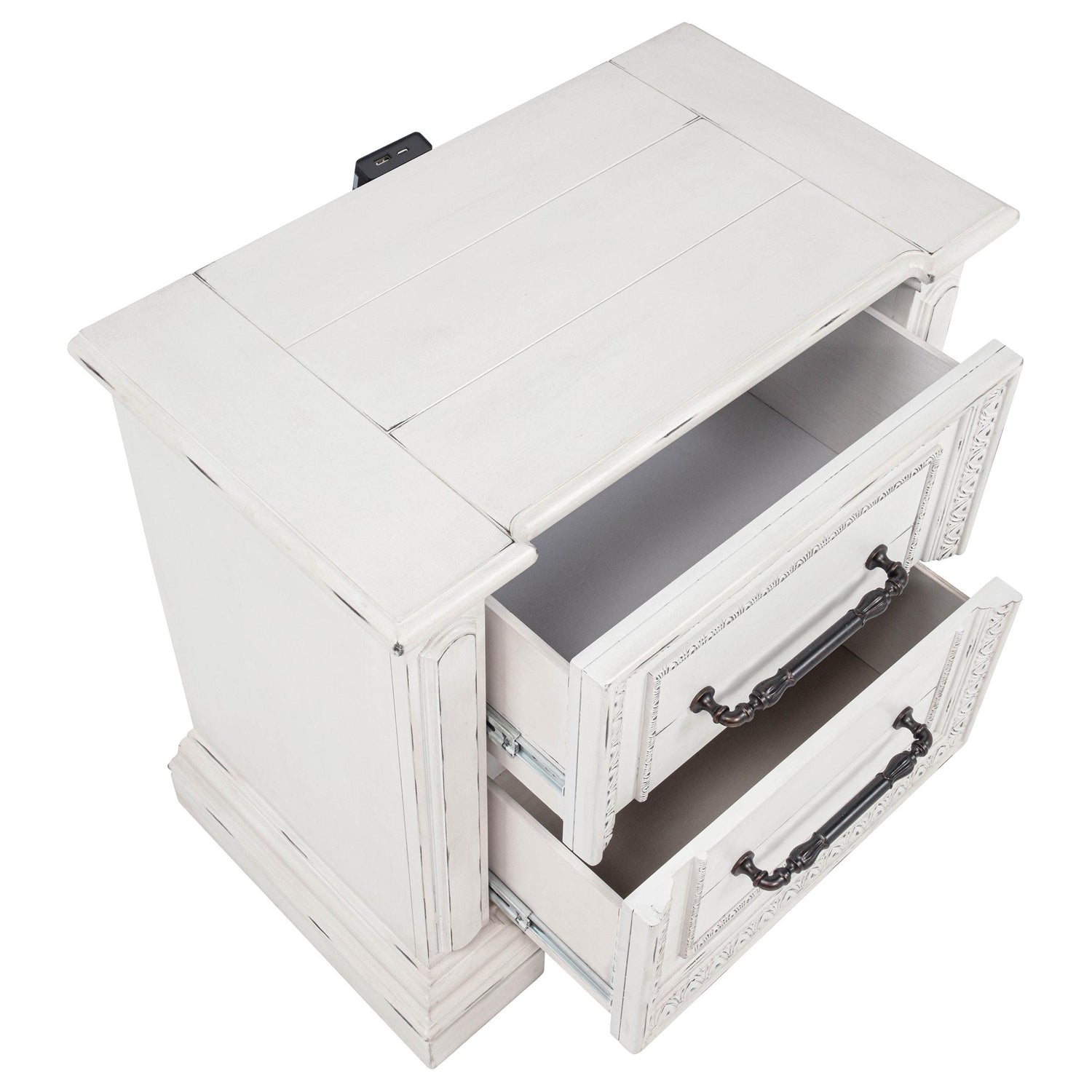 McKinney 2-drawer Nightstand with Dual USB Vintage White - 215872