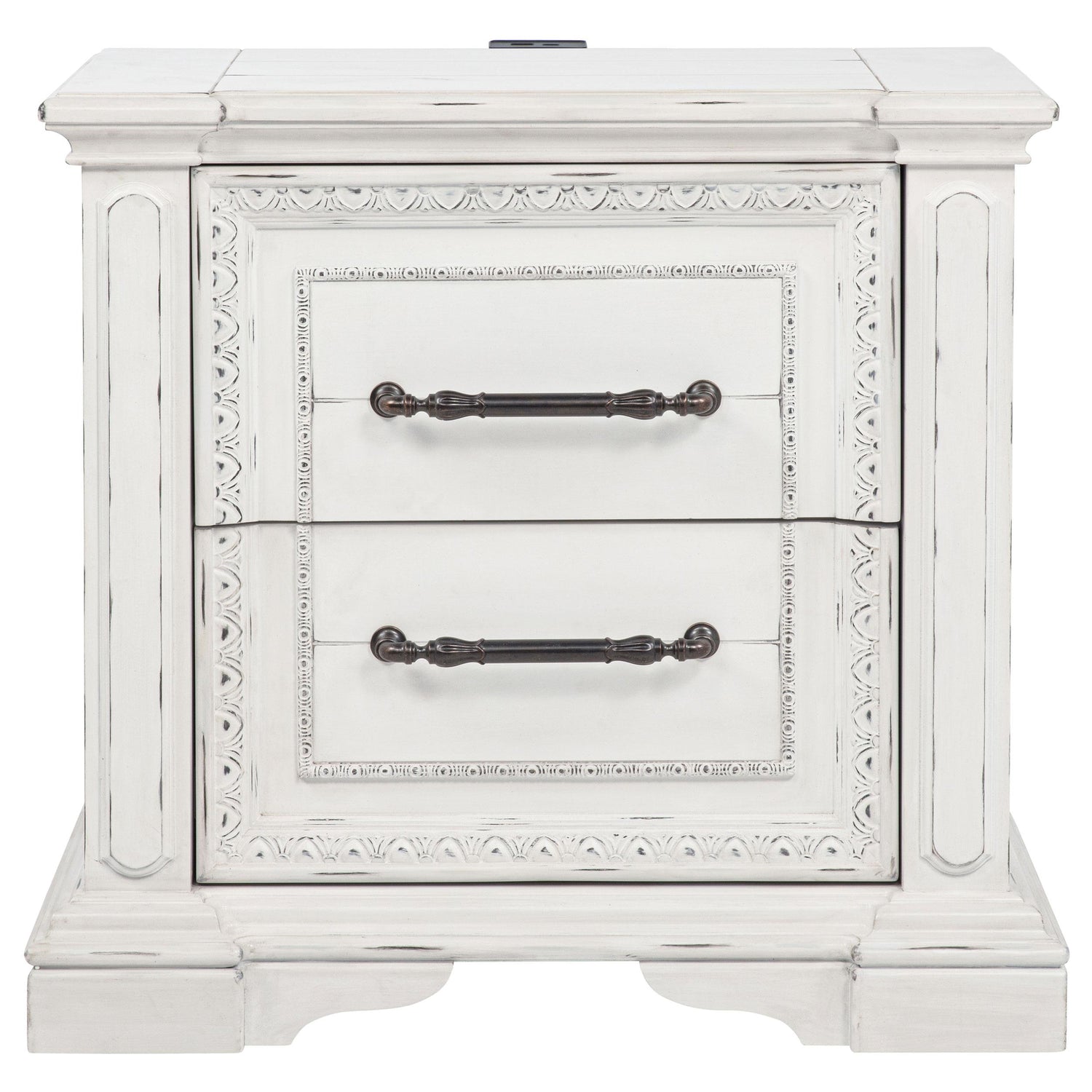 McKinney 2-drawer Nightstand with Dual USB Vintage White - 215872