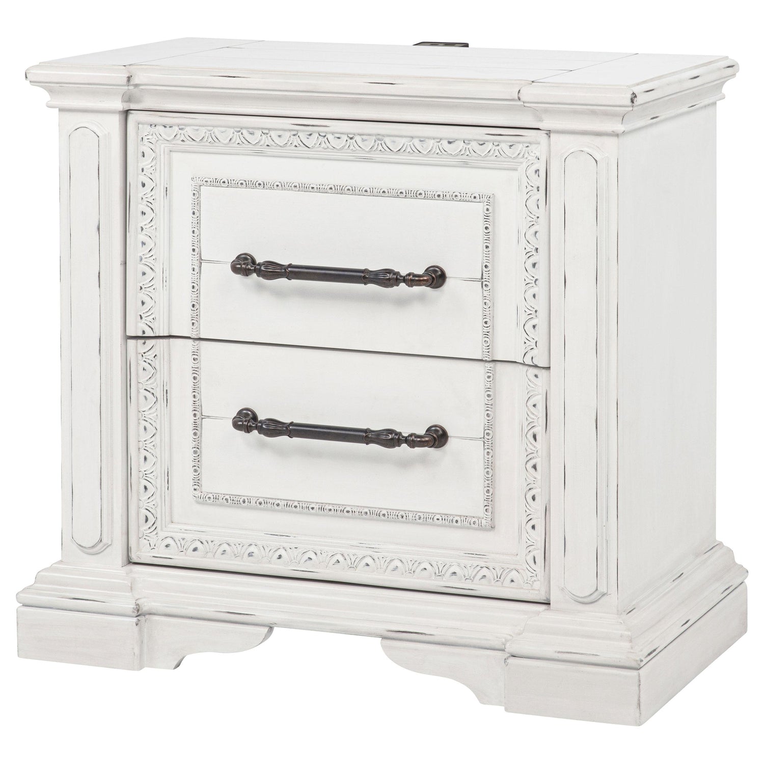 McKinney 2-drawer Nightstand with Dual USB Vintage White - 215872