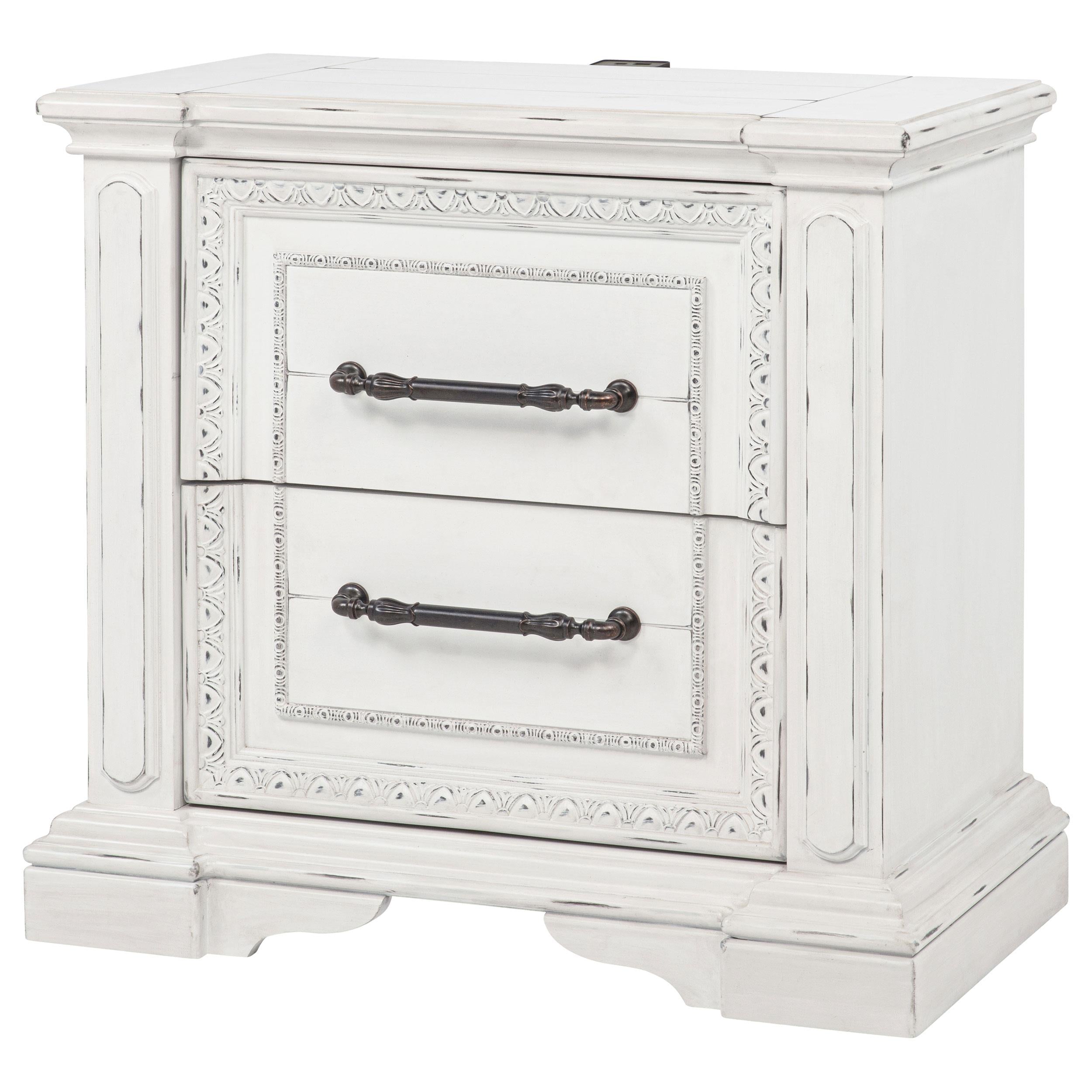 McKinney 2-drawer Nightstand with Dual USB Vintage White - 215872