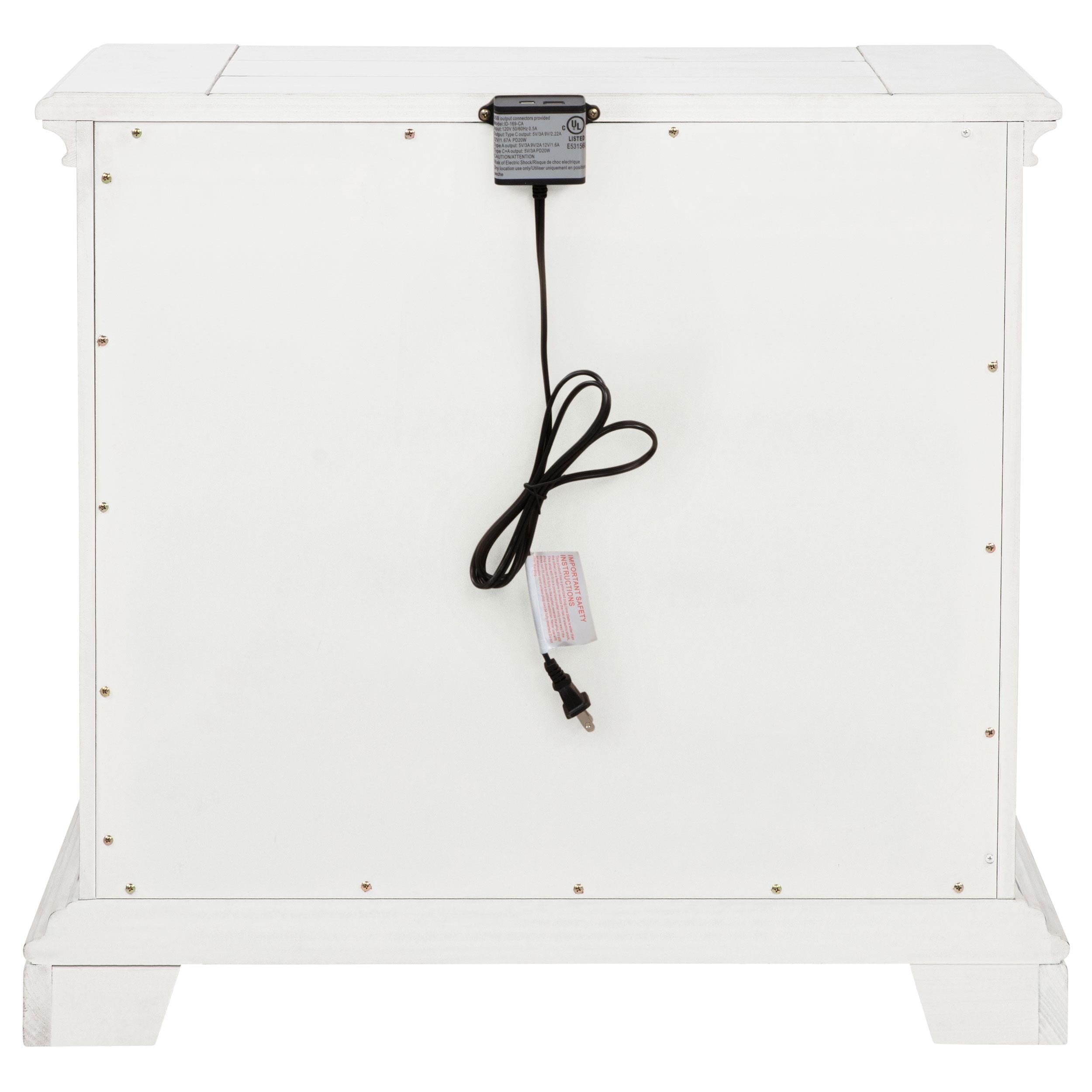 McKinney 2-drawer Nightstand with Dual USB Vintage White - 215872