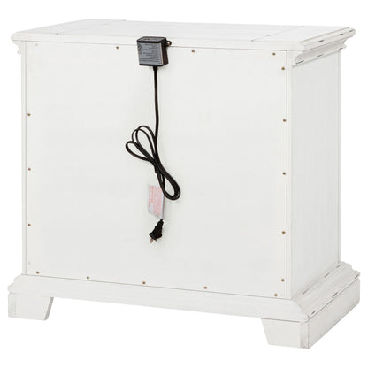 McKinney 2-drawer Nightstand with Dual USB Vintage White - 215872