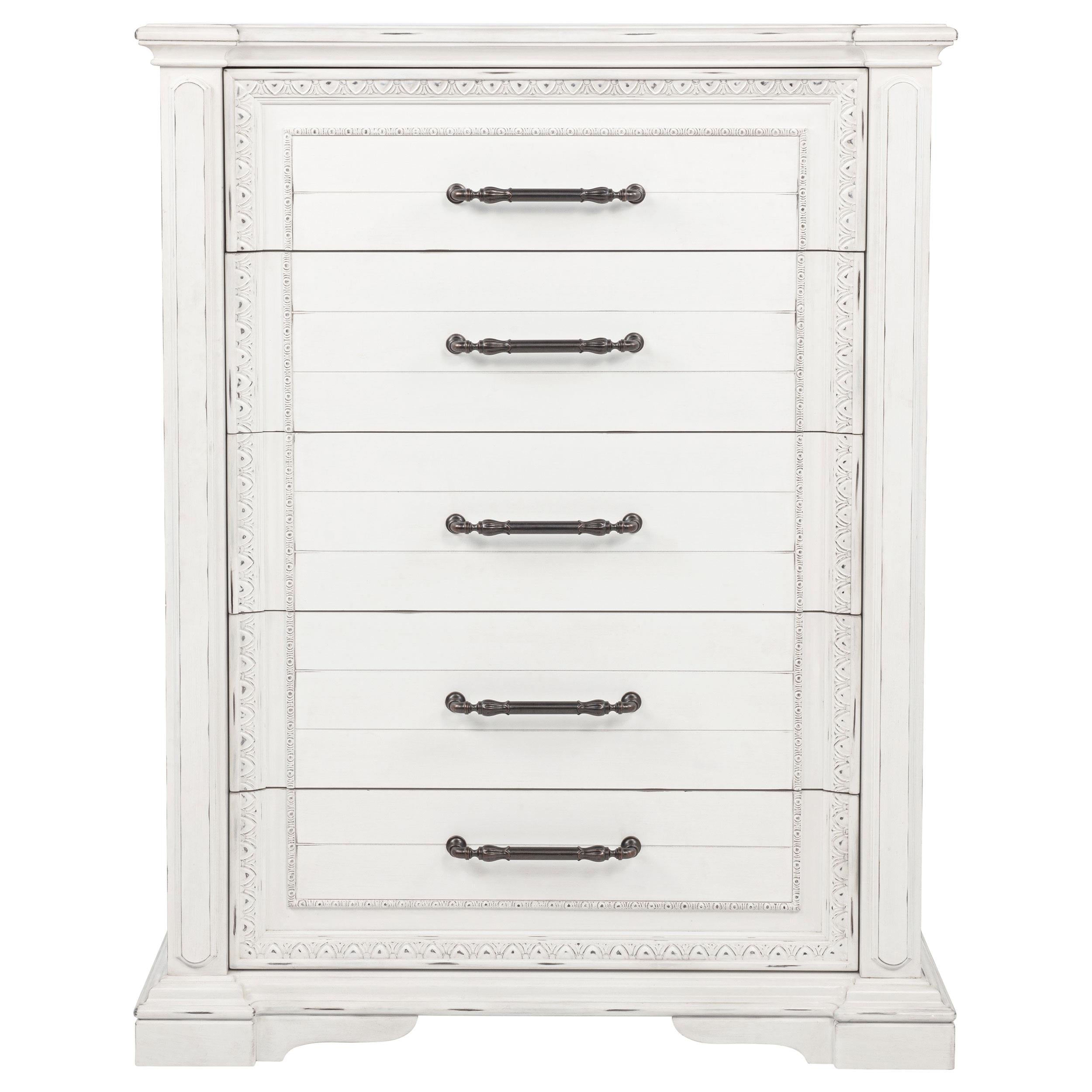 McKinney 5-drawer Bedroom Chest of Drawers Vintage White - 215875
