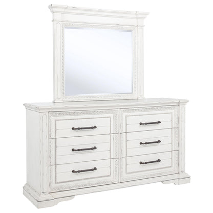 McKinney 6-drawer Bedroom Dresser with Mirror Vintage White - 215873M