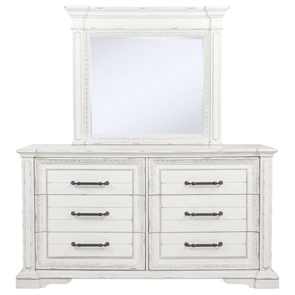 McKinney 6-drawer Bedroom Dresser with Mirror Vintage White - 215873M