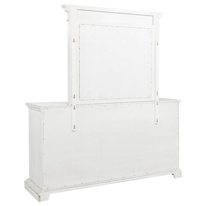 McKinney 6-drawer Bedroom Dresser with Mirror Vintage White - 215873M