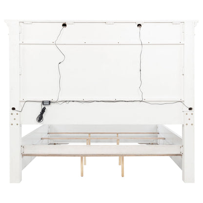 McKinney Eastern King LED Light Panel Bed Vintage White - 215871KE
