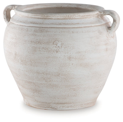 Meadie Distressed White Vase - A2000787
