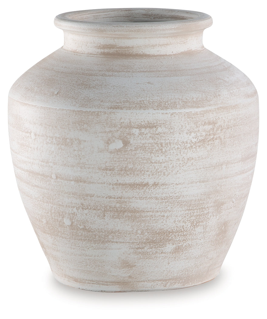Meadie Distressed White Vase - A2000788