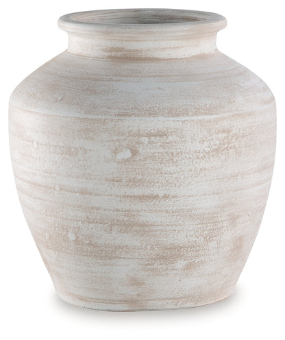 Meadie Distressed White Vase - A2000788